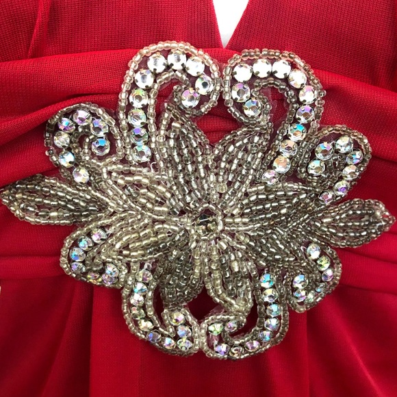 Morgan&Co red halter formal dress - Picture 2 of 4